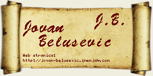 Jovan Belušević vizit kartica